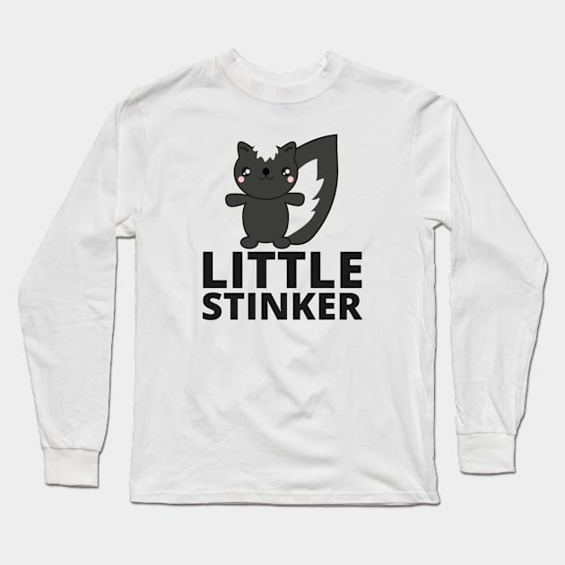 Little Stinker with Skunk Long Sleeve T-Shirt by Shawn's Domain